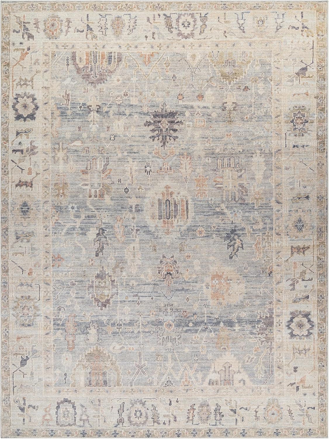 Livabliss x Becki Owens Marlene Vintage Medallion Area Rug, 9'2" x 12', Pale Blue
