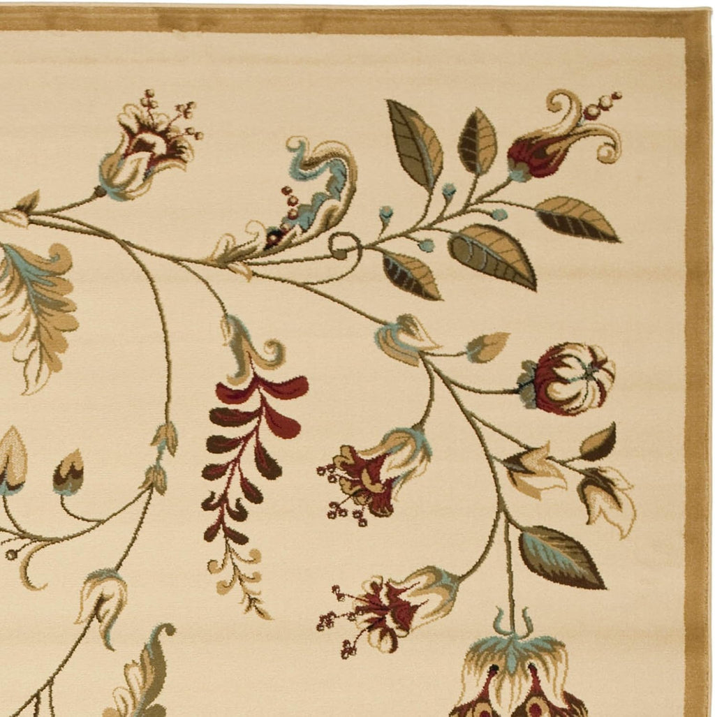 SAFAVIEH Lyndhurst Collection Area Rug - 8' x 11', Ivory & Multi, Traditional Floral Design, Non-Shedding & Easy Care, Ideal for High Traffic Areas in Living Room, Bedroom (LNH552-1291)