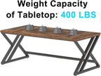 LVB 70.8" Computer Desk, Industrial Extra Long Wood Home Office Desk, Large Rustic Modern Metal Workstation Pc Study Writing table, Dual monitor Double Work Executive Desk for Two Person, Rustic Brown