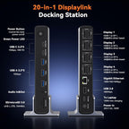 TobenONE DisplayLink Docking Station 4 Monitors  20-in-1 Quad 4K@60Hz HDMI Display with 150W Power Supply for Thunderbolt 5/4/3  USB-C Windows Chrome  MacBook/Mac mini(6 USB  Ethernet  SD/Micro SD)