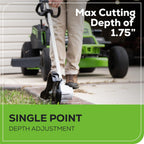 Greenworks 60V 8" Brushless Cordless Edger with 2.0Ah Battery & Charger – Tool-Free Depth Adjustment, Lightweight Lawn Edging Tool, 4-Year Warranty