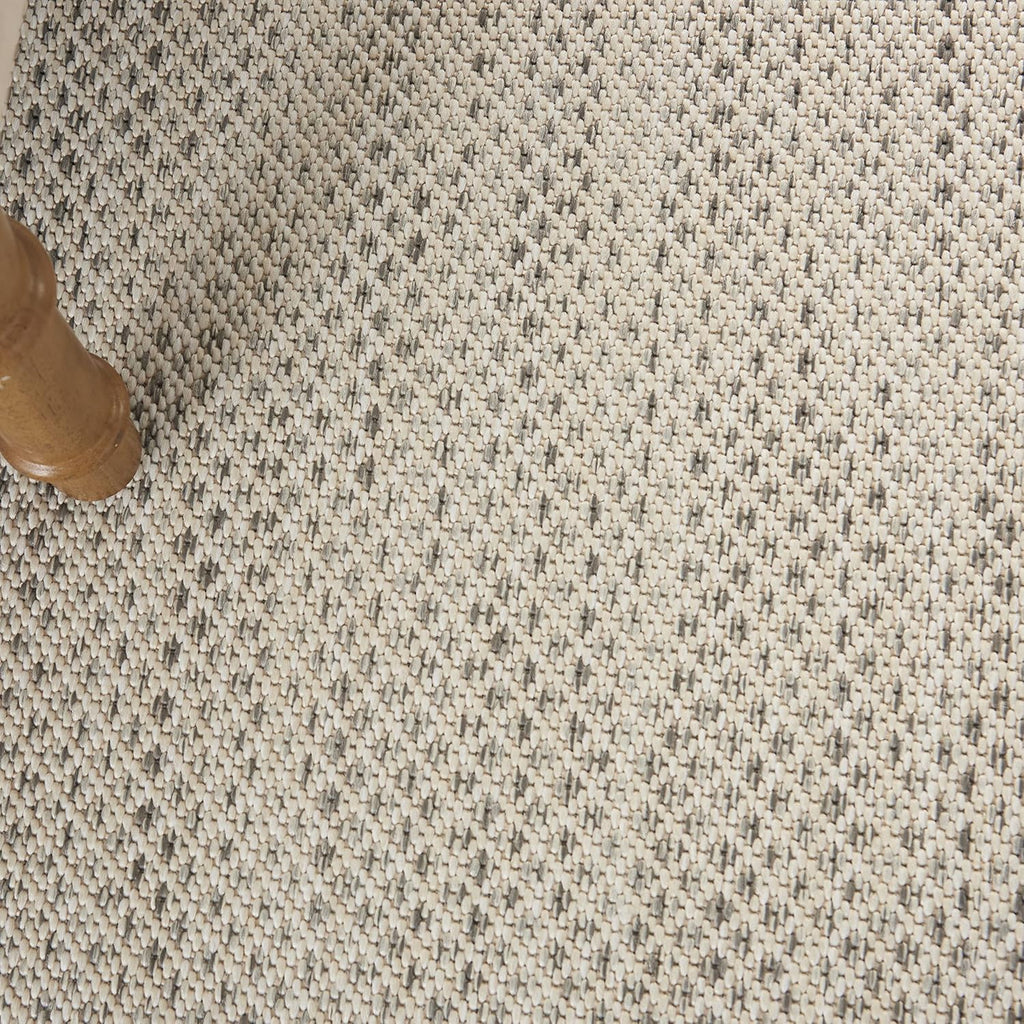 Nourison Home Courtyard Ivory Silver 9' x 12' Area Rug - Easy Clean  Non Shedding  Bed Room  Living Room  Dining Room  Kitchen (9' x 12')