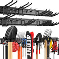 Garage Tool Organizer Wall Mount 96 inches with 18 Adjustable Heavy-Duty Hooks, Garage Organization, Garden Tool Storage Rack, Yard, and Shed, Holds Up to 750 lbs