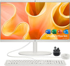 HP 22" FHD All-in-One Desktop Computer - Latest 13th Gen Intel Quad-Core - Office 365 for The Web - 8GB DDR5 RAM - 128GB UFS Storage - Wireless Earbuds - Keyboard and Mouse