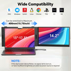 14.2" Laptop Screen Extender  0.17" Ultra-Thin FHD 1080P IPS Portable Monitor for Laptop  Dual Screen Travel Monitor Extender  Plug-Play for Windows/Mac/Chrome  Fit 13”-17.3” Laptops