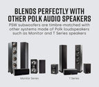 Polk Audio PSW10 10" Powered Subwoofer Home Audio – Power Port Tech  Up to 100 Watts  Big Bass in Compact Design  Easy Setup with Home Theater  Timbre-Matched with Monitor & T-Series Polk Speakers