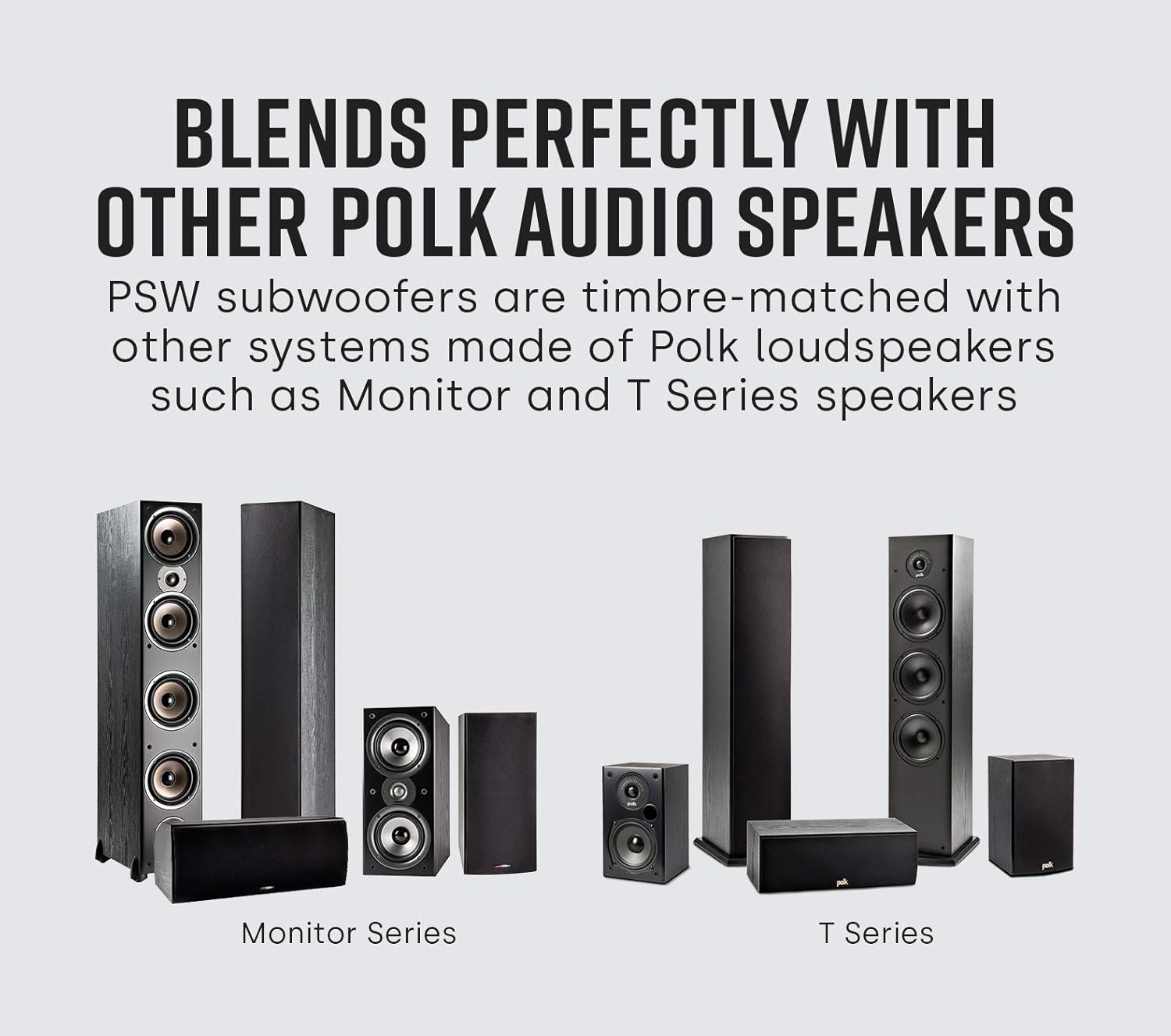 Polk Audio PSW10 10" Powered Subwoofer Home Audio – Power Port Tech  Up to 100 Watts  Big Bass in Compact Design  Easy Setup with Home Theater  Timbre-Matched with Monitor & T-Series Polk Speakers