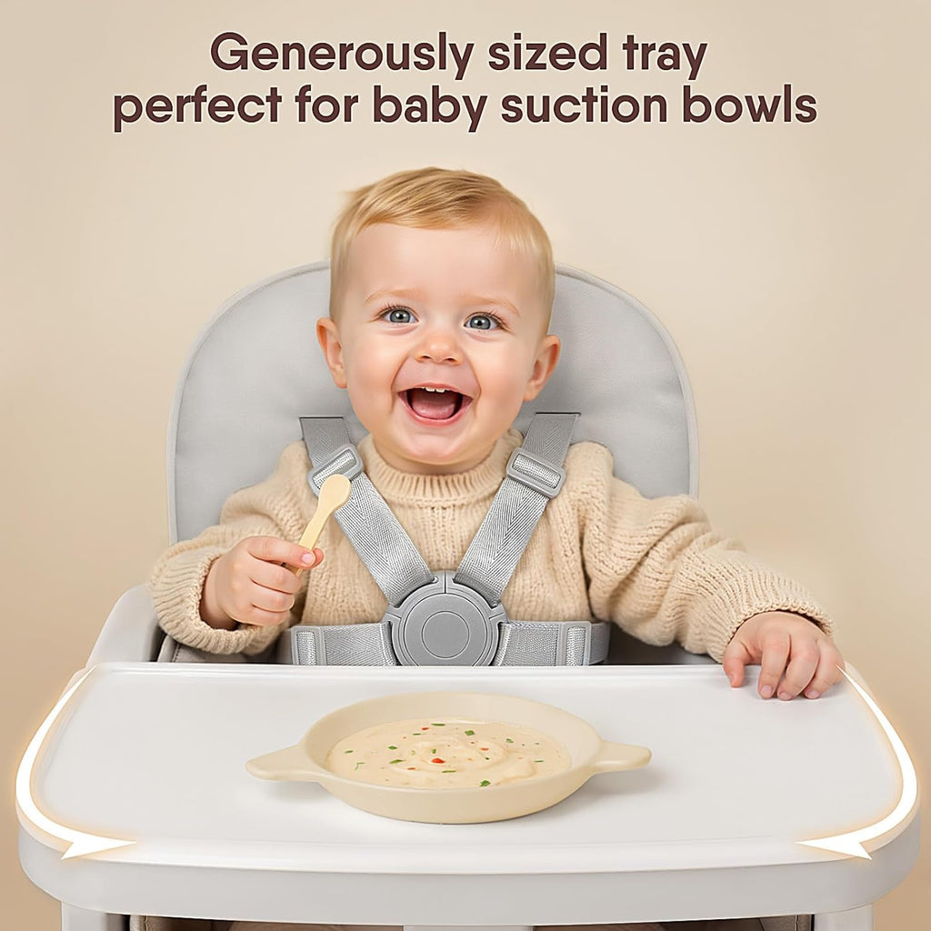 Obee Odee 3-in-1 Portable Baby High Chair for Babies and Toddlers, Convertible Easy Clean Infant Foldable Highchair with Adjustable Legs & Dishwasher Safe Tray, Grey