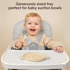Obee Odee 3-in-1 Portable Baby High Chair for Babies and Toddlers, Convertible Easy Clean Infant Foldable Highchair with Adjustable Legs & Dishwasher Safe Tray, Grey