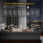 14″ King Hybrid Mattress – Cooler, Quieter & Deeper Comfort, Airflow Foam + Pocket Coils, 2″+ Plush Cushion, Heavy-Duty Support, CertiPUR-US, Fiberglass-Free, Mattress in a Box