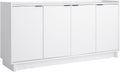 Prepac Simply Modern 4 Door Console Table with Storage, White Storage Cabinet with Doors and Shelves, Sideboard Storage Cabinet 60" W x 30" H x 16" D, WCBG-1820-1