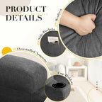 Recliner Chair, 360° Swivel Rocker Chair for Adults, Rocking Recliner Chair with Massage, Comfy Single Sofa with Side Pockets Cup Holders for Living Room, Bedroom, Nursery (Fabric, Dark Gray)
