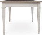 Signature Design by Ashley Skempton Farmhouse Rectangular Dining Room Table with Storage, White & Light Brown