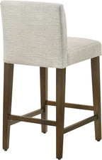CHITA Counter Height Bar Stools Set of 2, 27" H Seat Height Upholstered Barstools, Fabric in Ivory