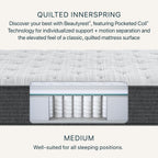 Beautyrest Silver BRS900 12.25” Medium Twin XL Mattress, Cooling Technology, Supportive, CertiPUR-US, 100-Night Sleep Trial, 10-Year Limited Warranty White