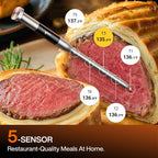 Typhur Sync Oven with Smart AI Wireless Meat Thermometer Probe, 12‑in‑1 Countertop Air Fryer Toaster Oven Combo, 360° Turbo Convection, Dehydrator, Recipe & 5 Accessories, Large 27QT, Stainless Steel