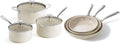 Redchef Cooking Pot Set Induction 5Qt, Saucepan Set 2.5/3.5Qt, 8" 9.5" 11" Ceramic Frying Pan Set, PFAS & PTFE Free with Stay Cool Handle, Dishwasher & Oven Safe(Beige White)