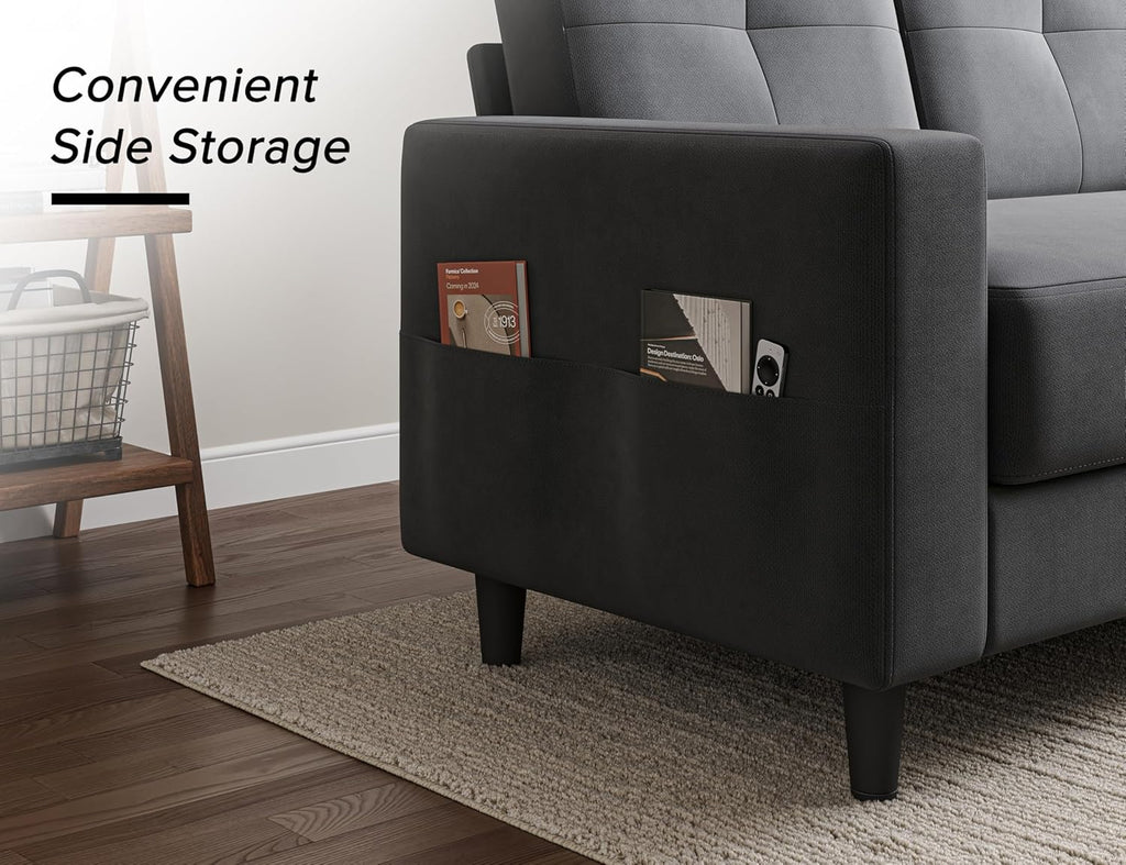 Txtin's Loveseat Sofa 53" Small Couches for Small Spaces 2 Seater Mini Couch for Bedroom Dark Grey Comfy Modern Love Seat for Apartment Office Living Room