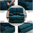 WILLOVE Oversized Rocker Recliner Chair Rocking Recliners Overstuffed Soft Big Man Manual Recliner Extra Large Living Room Chair 350 LBS Capacity, Teal, L