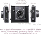 Fujifilm Instax Wide Evo Hybrid Instant Film Camera Bundle with Compatible Carrying Case + 32GB Memory Card + Cleaning Cloth + More