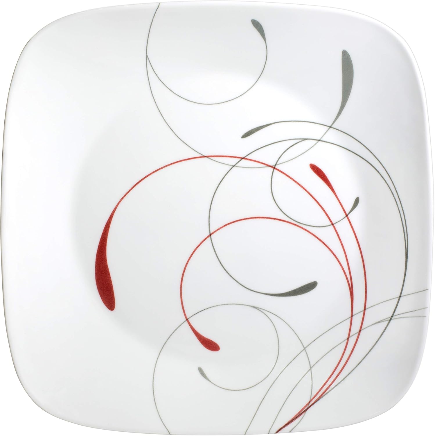 Corelle Vitrelle 18-Piece Service for 6 Dinnerware Set Triple Layer Glass and Chip Resistant, Lightweight Square Plates and Bowls Set, Splendor