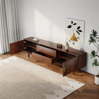 Mid Century Modern TV Stand for 75 inch TV, 66.9" Walnut TV Console with 2 Storage Cabinet & 2 Drawers, Entertainment Center, Media Console for Living Room/Bedroom