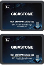 Gigastone 【NAS Certified】 High Endurance SSD 1TB (2-Pack) Up to 550MB/s TLC Flash with SLC Caching 24/7 Reliable for Gaming/PC/NAS SSD 5-Year Warranty 2.5" SATA Internal Solid State Drives RAID Disk