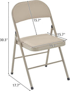 Karl home 6 Pack Brown Folding Chairs with Padded Seats for Outdoor & Indoor, Portable Stackable Commercial Seat with Steel Frame for Events Office Wedding Party, 330lbs Capacity