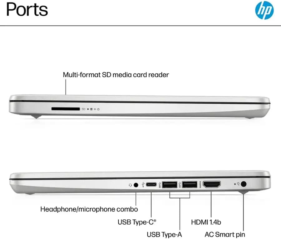 HP 14" LED Business Laptop Computer  16GB RAM 640GB Storage (128GB UFS + 512GB SD Card)  Intel Quad-Core N150 Processor  Windows 11 S & 1-Year Microsoft Office 365 Included  PLUSERA Earphones  Silver