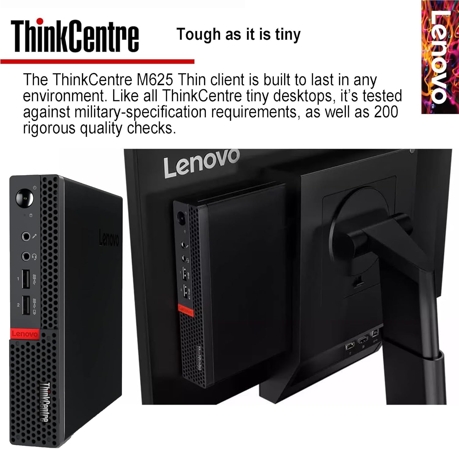 Lenovo ThinkCentre Micro Desktop  16GB DDR4 RAM  512GB SSD Drive  AMD Processor & Graphics  Dual-Display Support  Wi-Fi  Bluetooth  USB  RJ-45  Windows 11 Pro  Business-Grade  Home-Friendly