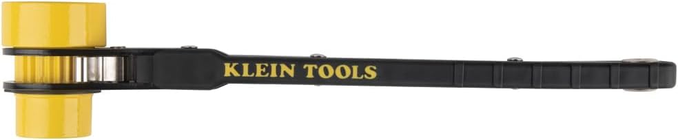 Klein Tools KT151T Lineman's Ratcheting Wrench with Bolt-Through Design, 3/4-Inch, 13/16-Inch, 1-Inch x 1-1/8-Inch Combination Square Socket