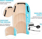 Contour Surf DuoSlider 45'' Body Board Bodyboards with Handles Surfboards for Two Person Parent-Child Surfing Bodyboard for Big Guys Dual Riders Hand Held Body Boards for Beach Adults