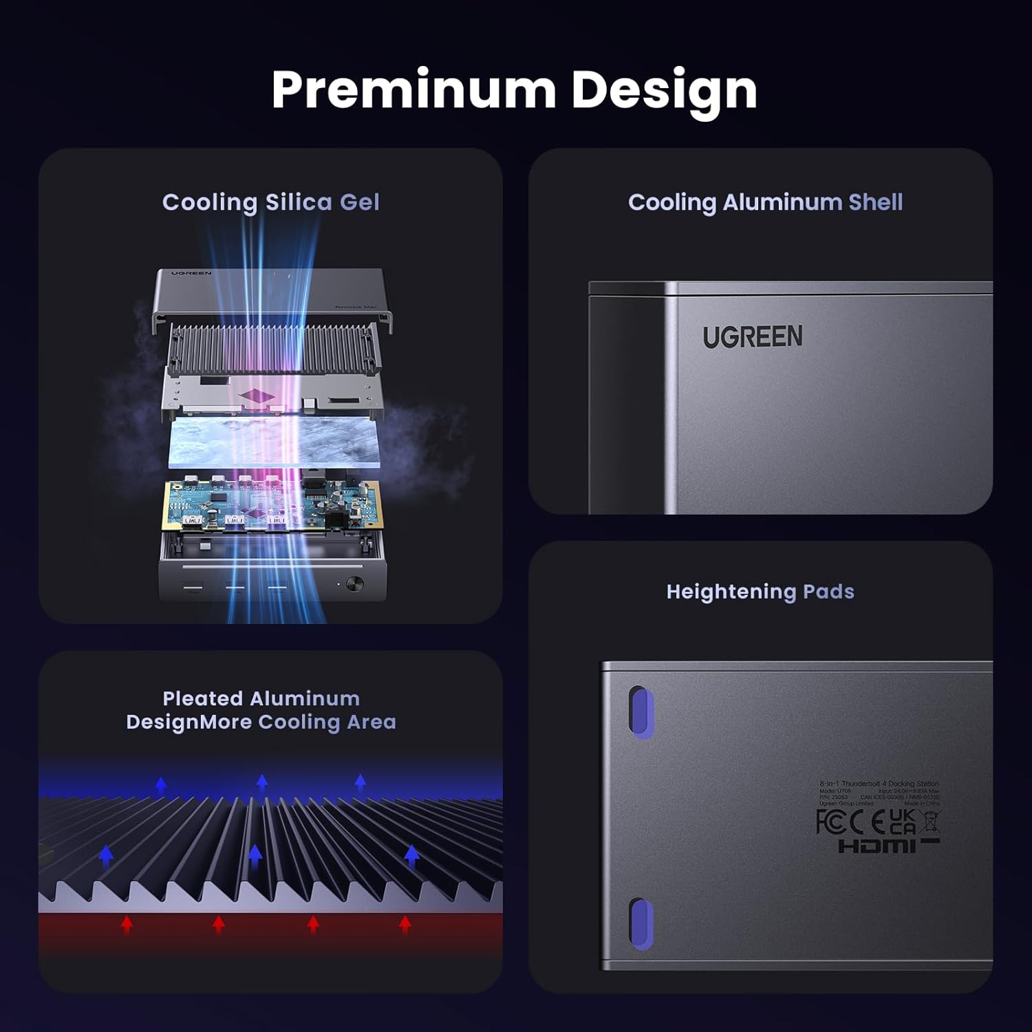 UGREEN Thunderbolt 4 Dock 8-in-1 40Gbps TB4 Hub 3 x TB 4 Dual 4K@60Hz or Single 8K Display  85W Charging  Gigabit Ethernet  3 x USB A 3.2. Revodok Max 208 for Mac M1/M2/M3/M4 Pro/Max