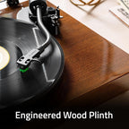 Fluance RT81+ Elite High Fidelity Vinyl Turntable Record Player  Audio Technica VM95E Cartridge  Anti-Resonant Platter  Acrylic Mat  Phono Preamp Wood Plinth Adjustable Isolation Feet - Natural Walnut