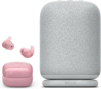 Sony LinkBuds Bundle: Truly Wireless Noise Canceling Earbuds in Pink with Portable Bluetooth Speaker in Light Gray