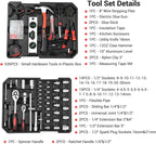 800-Piece Mechanics Tool Set with Rolling Aluminum Case, Complete Socket & Wrench Kit with Hand Tools, Portable Garage Tool Box for Auto Repair, Home Maintenance, DIY Projects & Garden Work