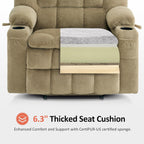 MCombo Oversized Power Lift Recliner Chair for Elderly, Dual Motor Lift Chair with Heat and Massage, Lay Flat Lift Chair for Big and Tall, Cup Holders, Fabric R7891 (Oversize, Beige)