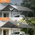 10x20 FT Heavy Duty Carport Car Tent Car Canopy Storage Shed,Portable Garage Party Tent,Portable Garage All-Season Tarp for Car,Truck,SUV,Party (Grey)
