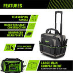 AWP Tool Bags, Premium Tool Bag, Black, Durable Tool Tote, for Professionals and Contractors