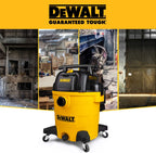 DEWALT 12 Gallon Poly Wet/Dry Vac, 5.5 HP Shop Vacuum Wet Vacuum Cleaner for Workshop, Jobsite, Commericial Area, Large Pick-Up Capacity, Yellow,DXV12P