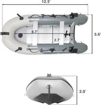 Inflatable Boat | Yacht Dinghy Tender Raft | Multi Person Fishing Boat | Aluminum Floor Oars | Fishing Rod Holders | Heavy-Duty PVC | 2024 Model |