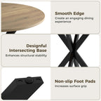 Vantic 31.5" Small Round Dining Table for 2-4, Round Kitchen Table for Small Spaces, Farmhouse Circle Dining Room Table for Kitchen and Living Room, Natural Oak