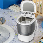 COSTWAY Mini Portable Washing Machine, 5.5 lbs Washing Capacity, Compact Laundry Washer with Durable Design, Single Tub, Rotary Controller, Small Washer Machine for Home Apartment Dorms and RV, Grey