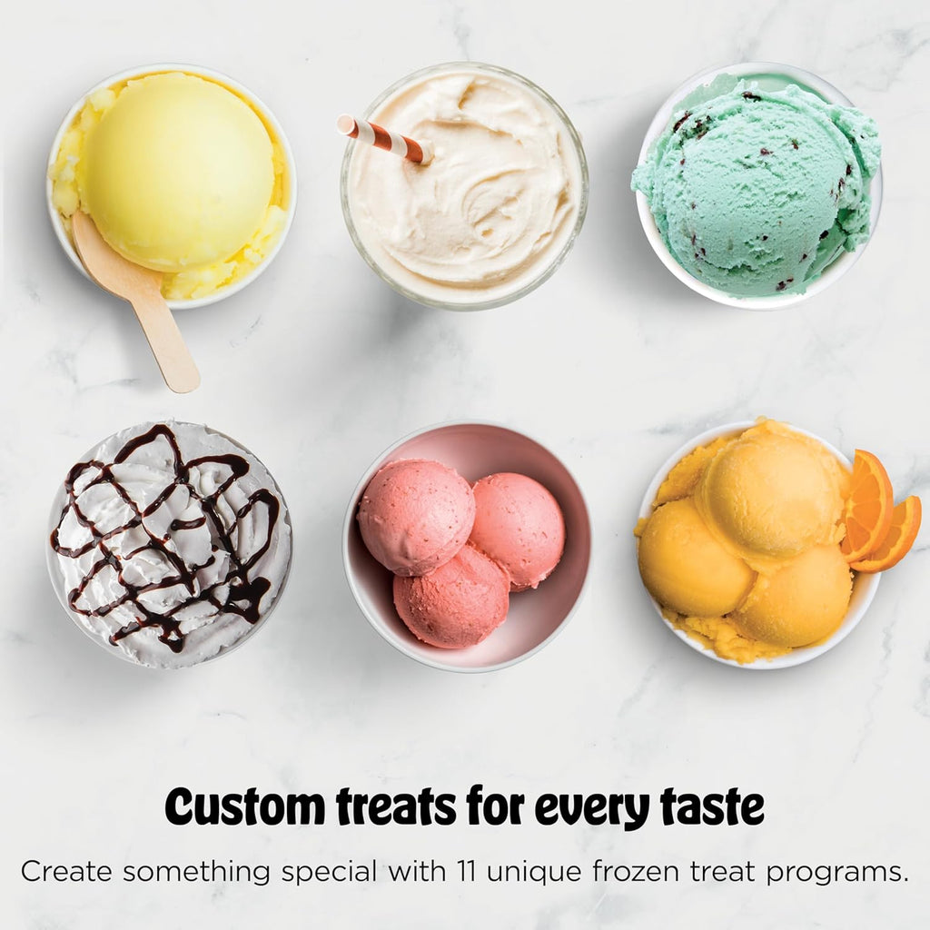Ninja CREAMi Deluxe Ice Cream Maker, Treats and Frozen Desserts, Sorbet, Milkshakes, Yogurt and More, 11-in-1 Programs, XL Capacity, Includes Two 24-oz Family-Size Tubs, Silver, NC501