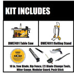DW 15 Amp Corded 10 in. Job Site Table Saw with Rolling Stand DWE7491RS