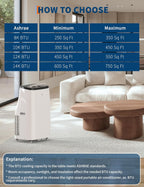 Towallmark 14,000 BTU 3-in-1 Portable Air Conditioner, Cooling, Dehumidifier & Fan, Ultra Quiet 48dB, Sleep Mode, Easy Install (16"-47" Windows), Quick Cooling for 600-750 Sq.Ft. Home, Office, APT