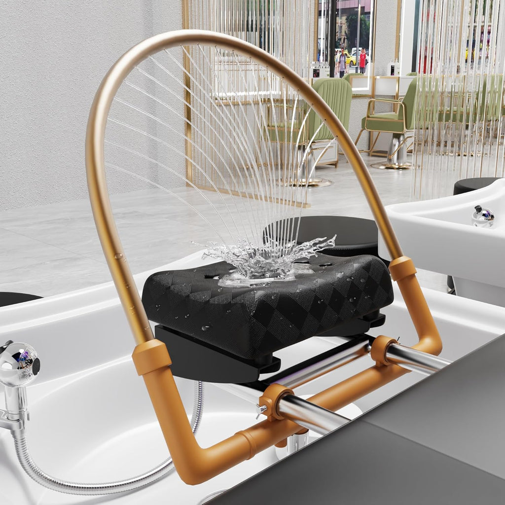 Dolonm Head Spa Shampoo Bowl Stationary Massage Table Set with Water Cycle & Fumigation Salon Equipment for Beauty Head Spa Physical Therapy Massage Salons, PU Leather Black, Wood Frame