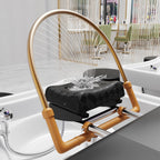Dolonm Head Spa Shampoo Bowl Stationary Massage Table Set with Water Cycle & Fumigation Salon Equipment for Beauty Head Spa Physical Therapy Massage Salons, PU Leather Black, Wood Frame