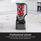 Ninja Professional Blender | Smoothie Blender, Drink Mixer, Grinder, Ice Crusher | Total Crushing™ Technology, Auto-iQ™ Smart Presets, Professional 1200W Power, XL 72oz Pitcher | Dark Grey | BR201AMZ