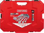CRAFTSMAN Mechanic Tool Set 135 Pcs, 1/4, 1/2 and 3/8 Inch Drive SAE and Metric Socket Wrench Set with Case (CMMT12124)